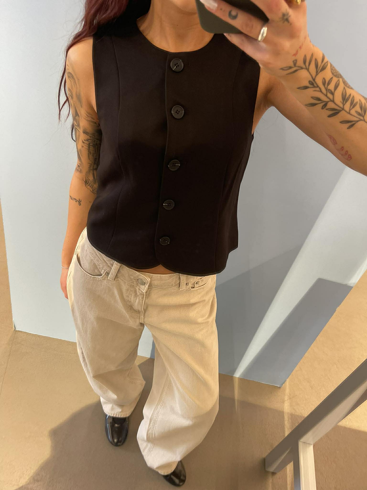 PCKAMIL Tailored Waistcoat - Black